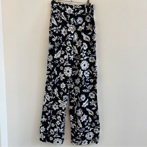 Zara Black and White Floral Pants